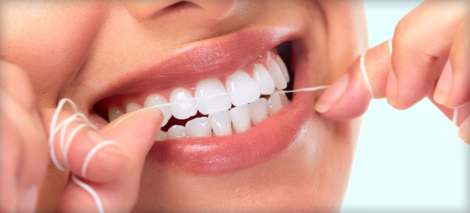 flossing teeth