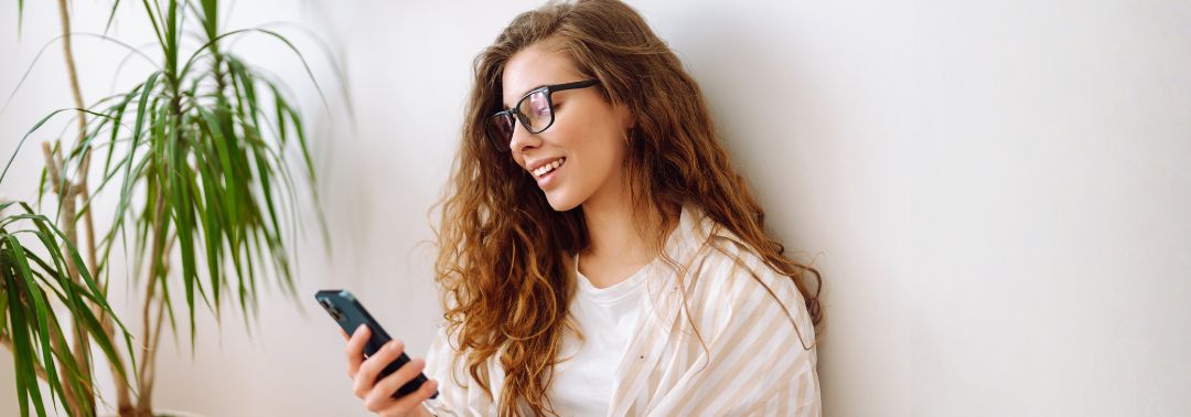 woman looking at phone 